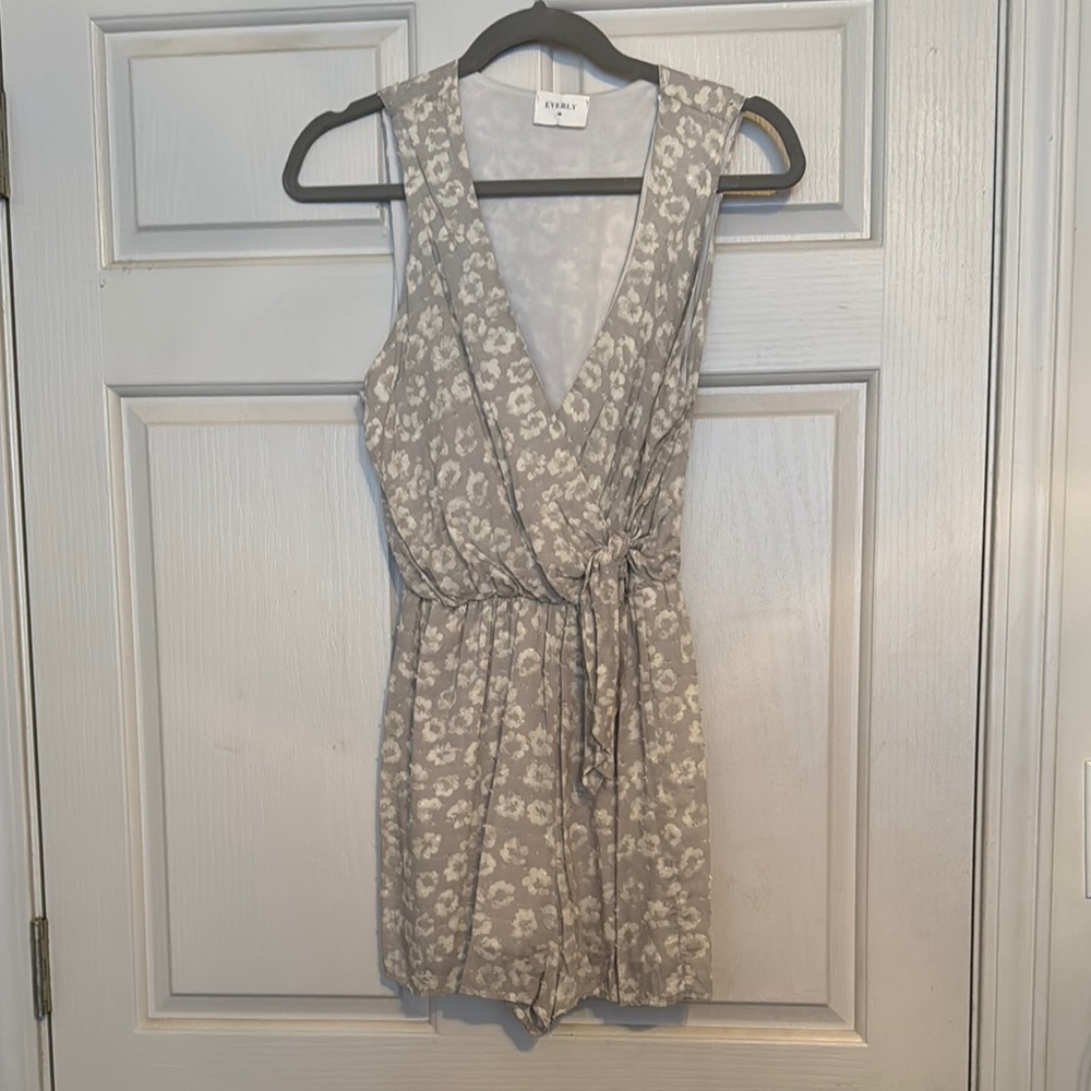Gray Floral Wrap Dress